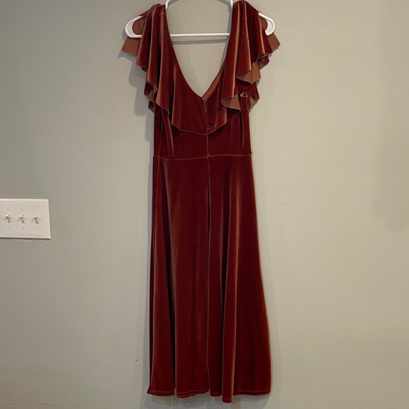 June & Hudson Velvet Dress in Rust Size M - Picture 7 of 7
